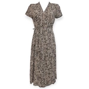 Gap Fit & Flare Tie Waist Wrap Midi